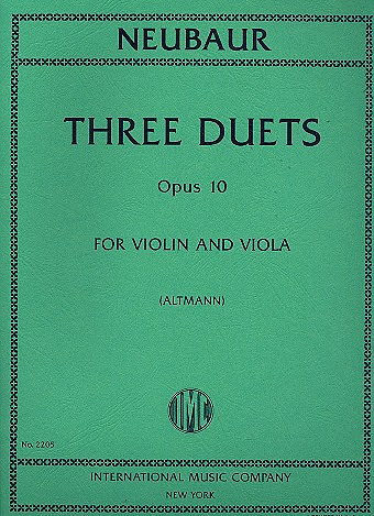 Vorderes Coverbild Three Duets op. 10 