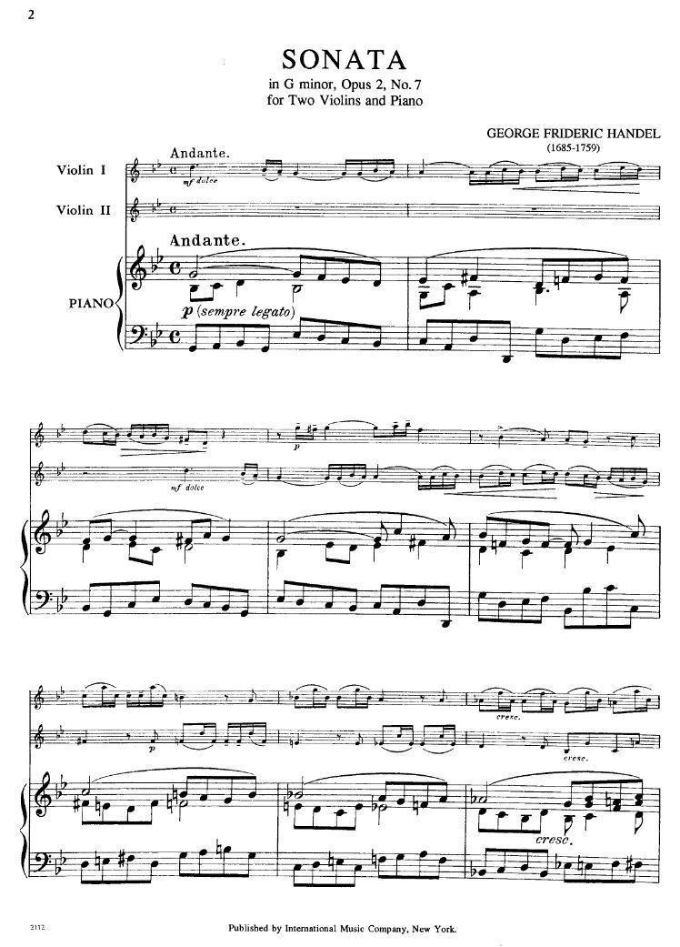 Anderes Coverbild Sonata G minor op.2/7 