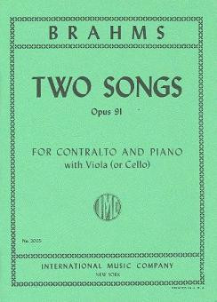 Vorderes Coverbild TWO SONGS CONTRALTO Vce Pft 