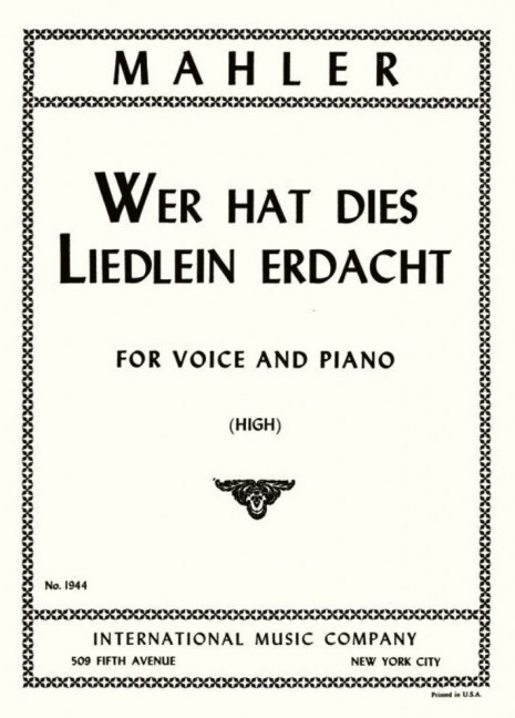 Vorderes Coverbild Wer hat dies Liedlein erdacht 
