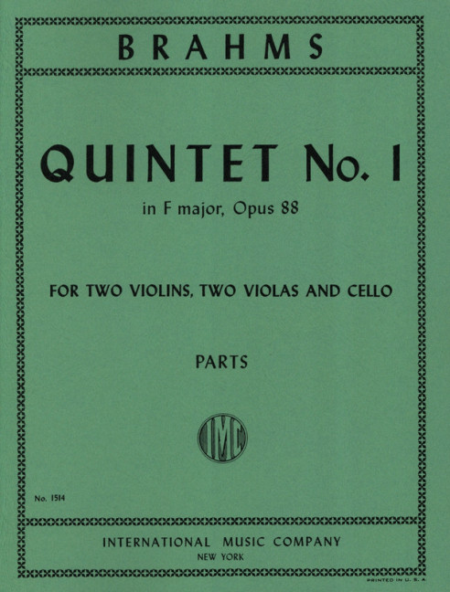 Vorderes Coverbild Quintet No.1 in F major Op.88 