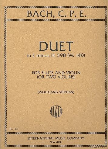 Vorderes Coverbild Duet E Minor (G Major) H.598 (W.140) 