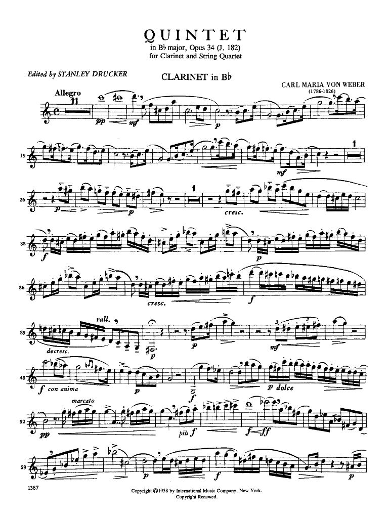 Anderes Coverbild Quintet in Bb major Op.34 