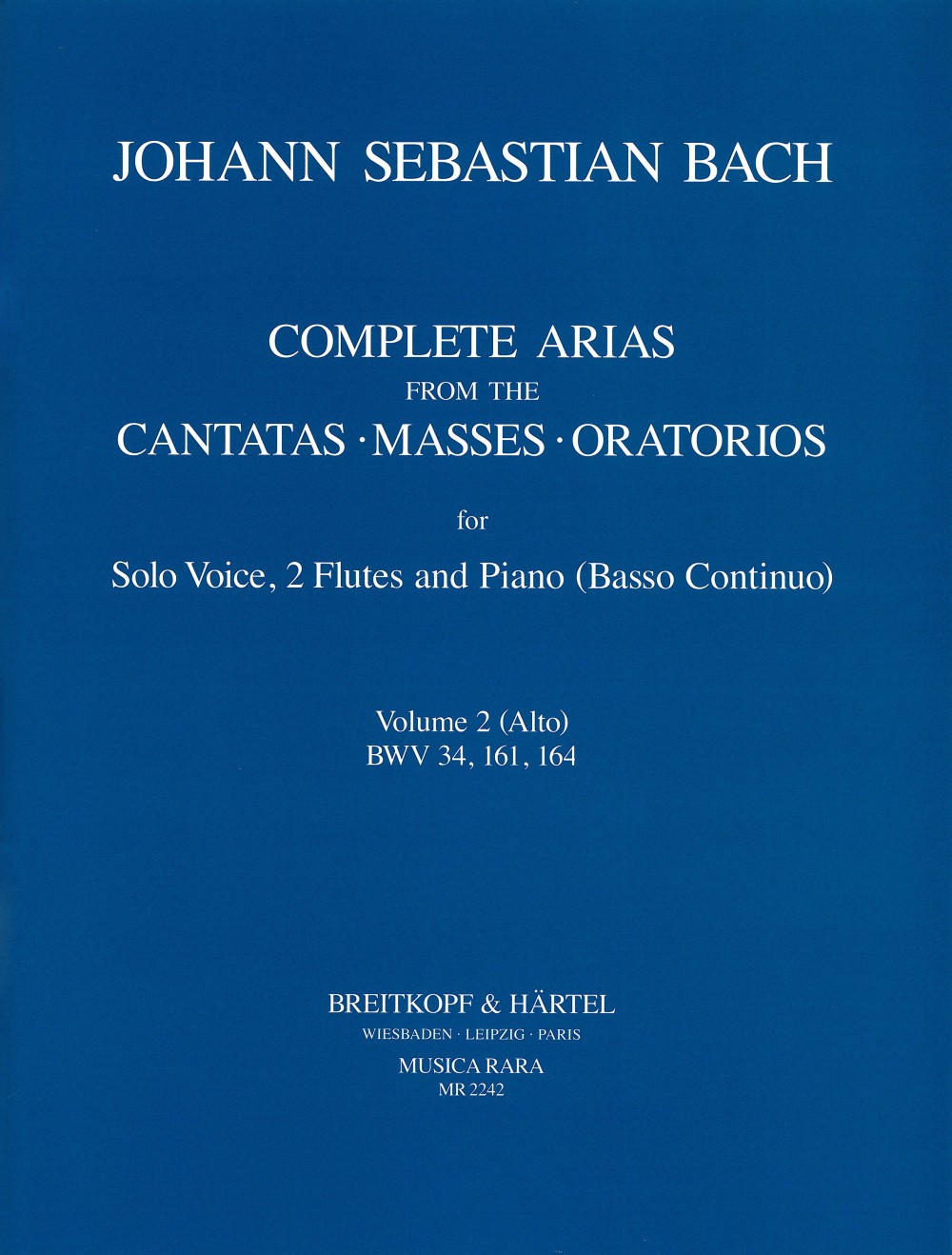 Vorderes Coverbild Sämtliche Arien aus den Kantaten, Messen, Oratorien BWV 34,161,164