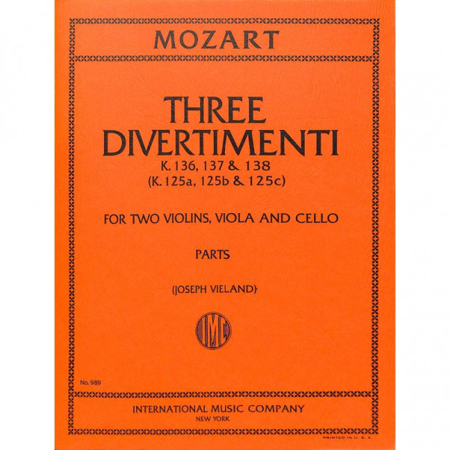 Vorderes Coverbild Three Divertimenti 