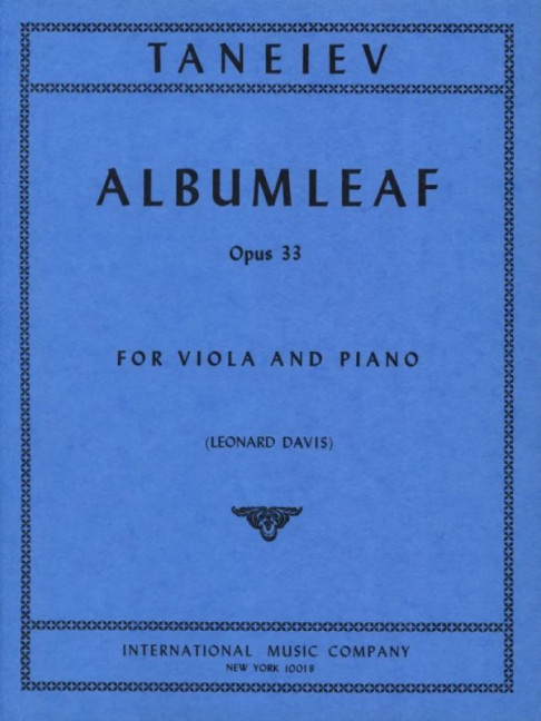 Vorderes Coverbild Album Leaf op.33 