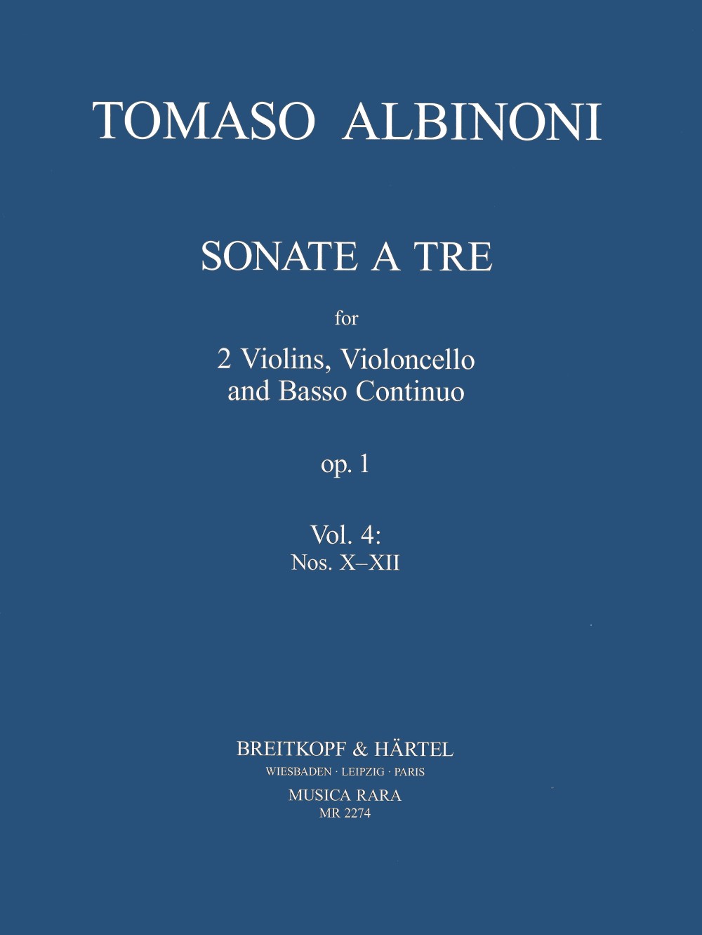 Vorderes Coverbild Sonate a tre op.1 Heft 4: Nr. X-XII