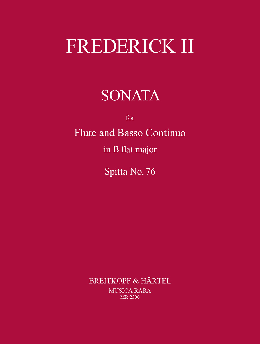 Vorderes Coverbild Sonate für Flöte und Basso continuo B-Dur