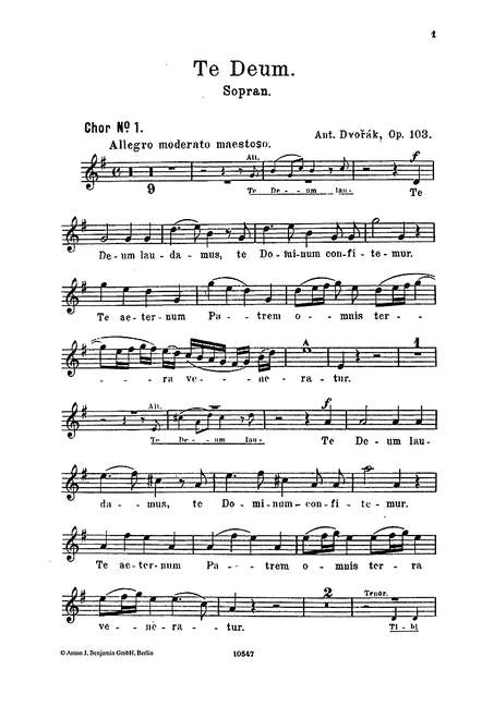Vorderes Coverbild Te Deum op. 103 