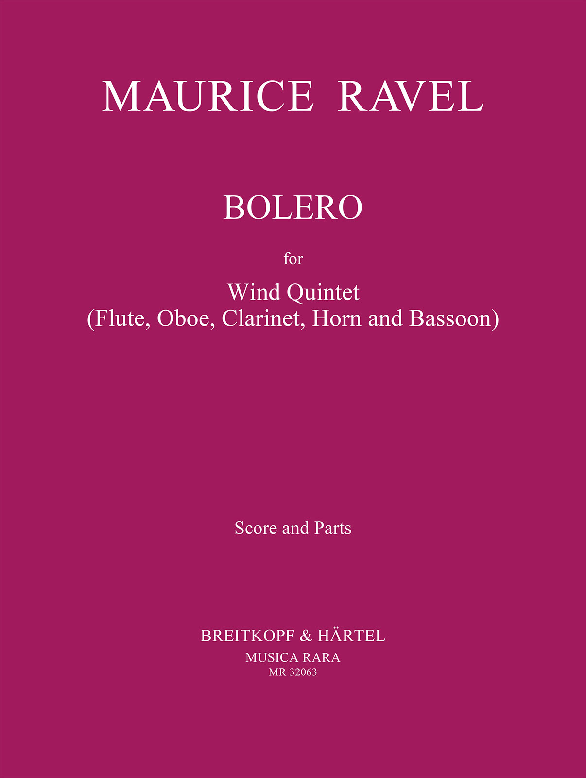 Vorderes Coverbild Boléro für Bläserquintett