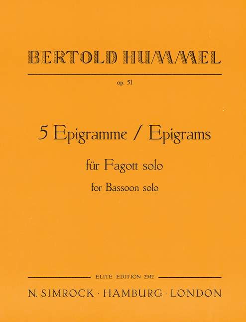 Vorderes Coverbild Fünf Epigramme op. 51 